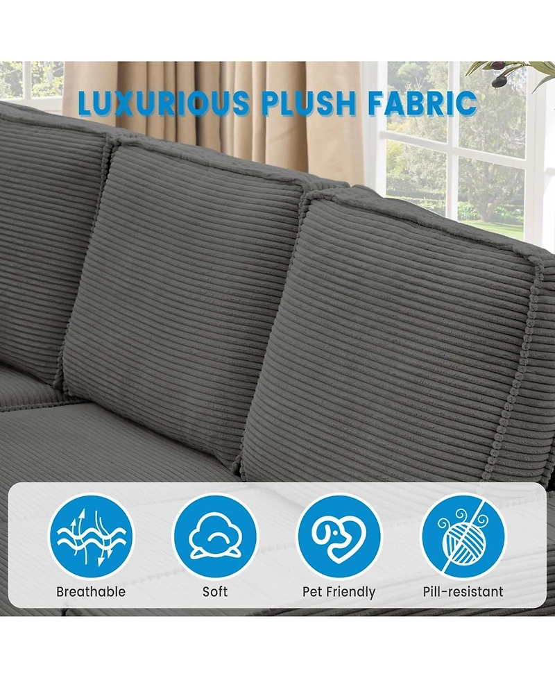 gaomon Oversized Modular Sectional Sofa with Triple Chaise, Convertible Deep Seat Sleeper Couch with Wide Armrests and Plush Backrest