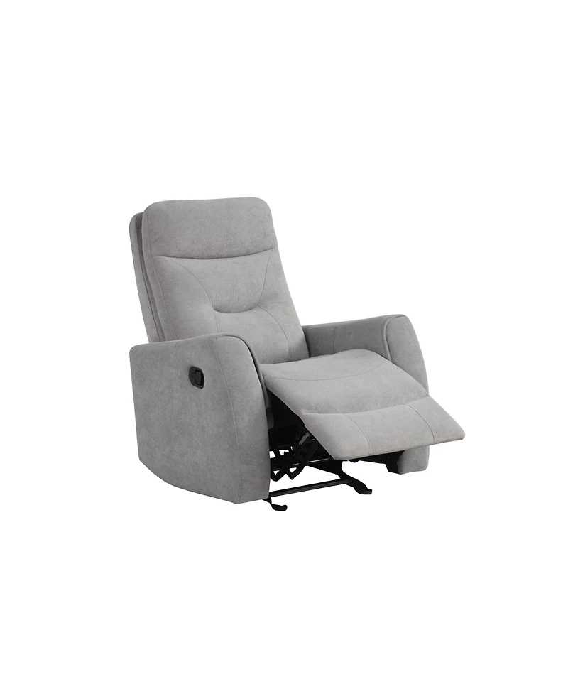 Clihome Durable Microsuede Velvet Manual Recliner with Rocker Function, Double Stitched Seam Accent Chair with Side Handle Release