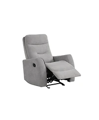 Clihome Durable Microsuede Velvet Manual Recliner with Rocker Function, Double Stitched Seam Accent Chair with Side Handle Release