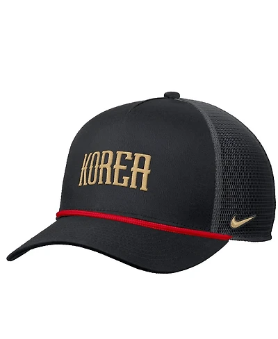 Nike Men's Black South Korea National Team Rise Rope Trucker A-Frame Adjustable Hat