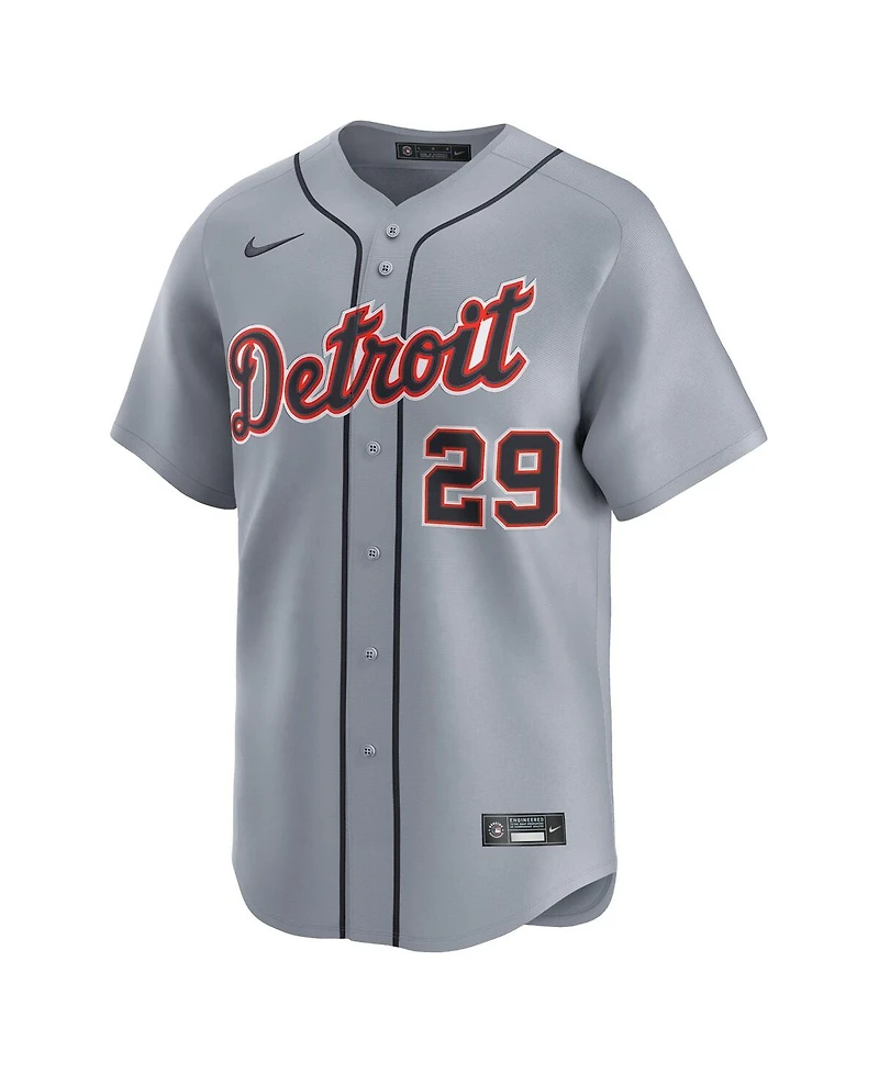 Nike Men's Tarik Skubal Gray Detroit Tigers Road Limited Jersey