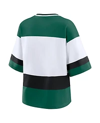 Wear by Erin Andrews Women's Green/White Minnesota Wild Jersey Style T-Shirt