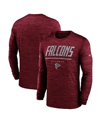 Nike Men's Red Atlanta Falcons Sideline Offensive Transition Velocity Dri-fit Long Sleeve T-Shirt