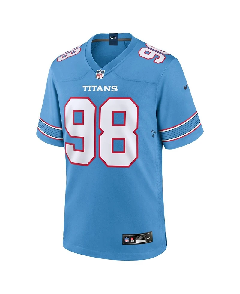 Nike Men's Jeffery Simmons Light Blue Tennessee Titans Game Jersey