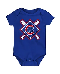 Outerstuff Baby Boys and Girls 3-Pack Chicago Cubs Home Plate Creeper Set