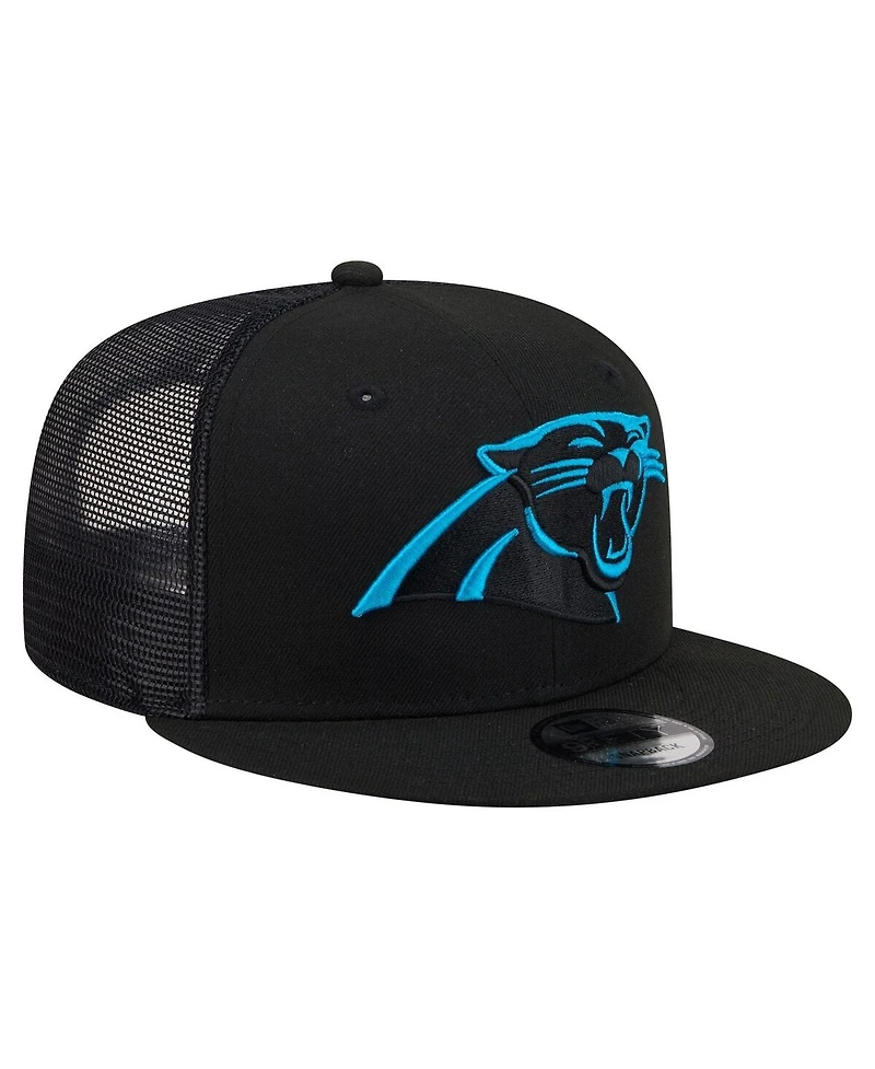 New Era Men's Black Carolina Panthers Core Team 9FIFTY Trucker Snapback Hat