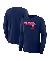 Fanatics Men's Navy Cleveland Guardians Lock-Up Legacy Long Sleeve T-Shirt