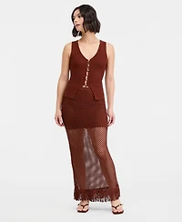 Bar Iii Women's Net Fringe-Hem Skirt, Macy's Exclusive
