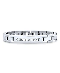 Bling Jewelry Men's Identification Id Bracelet Name Tag Stainless Steel 8.5 Inch