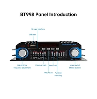 Artudatech 4-Channel Bluetooth Amplifier – 60Wx4 Rms, 12V/110V for Car and Home Audio