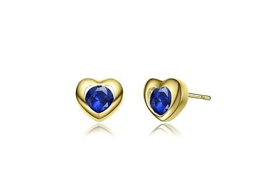 GiGiGirl Brilliant Colored Cubic Zirconia Dainty Heart Stud Earrings