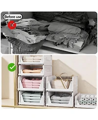 Yigii 5-Pack Stackable Storage Bins for Home Organization
