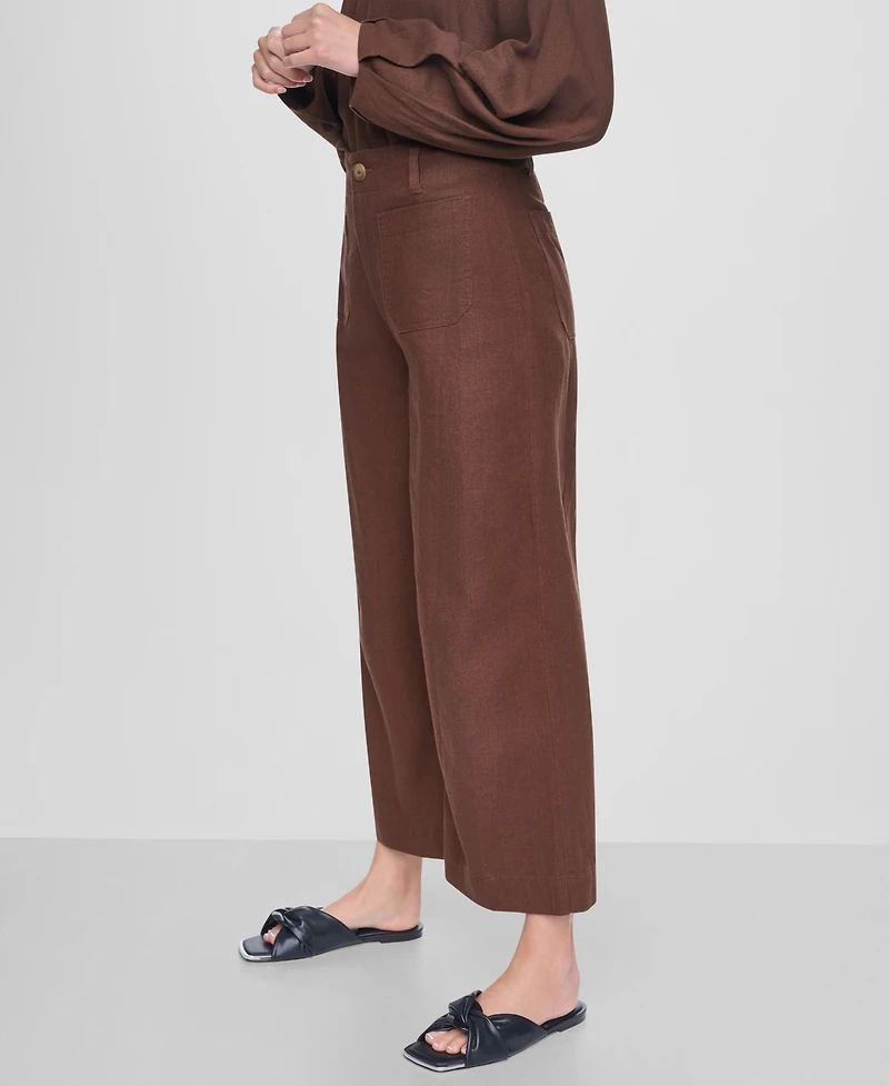 Dkny Jeans Women's High-Rise Cropped Wide-Leg Pants
