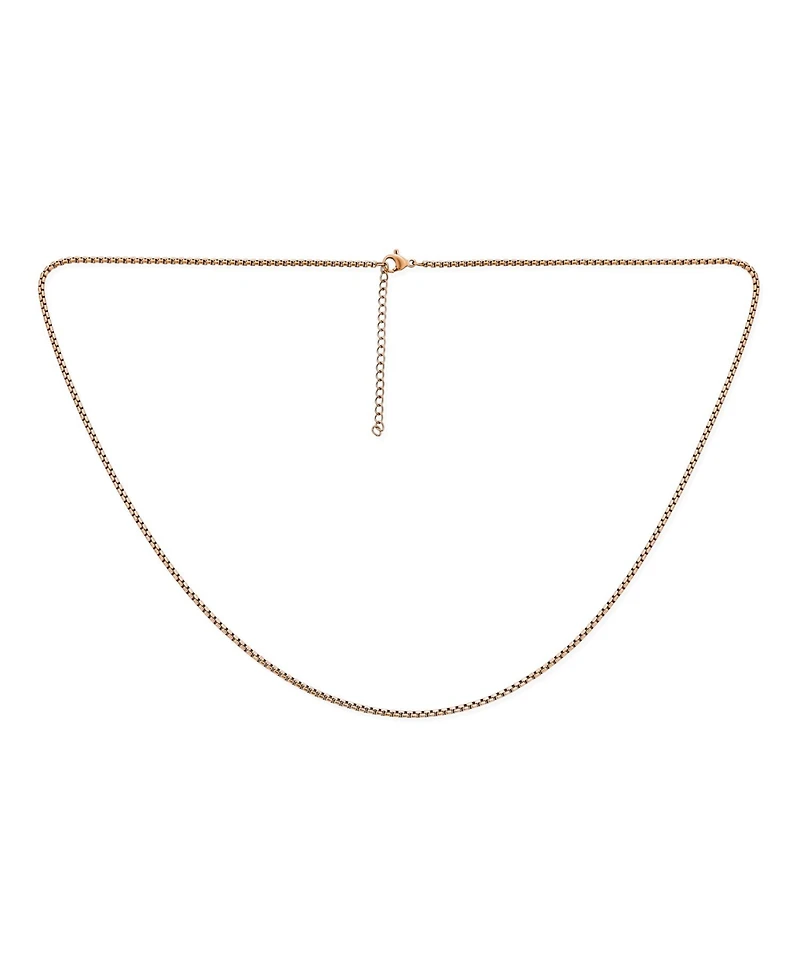 Bling Jewelry Thin Strong Simple Basic 2MM Stainless Steel Basic Venetian Box Link Chain Necklace