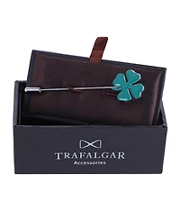 Trafalgar Shay Shamrock Novelty Cufflinks and Lapel Pin Set