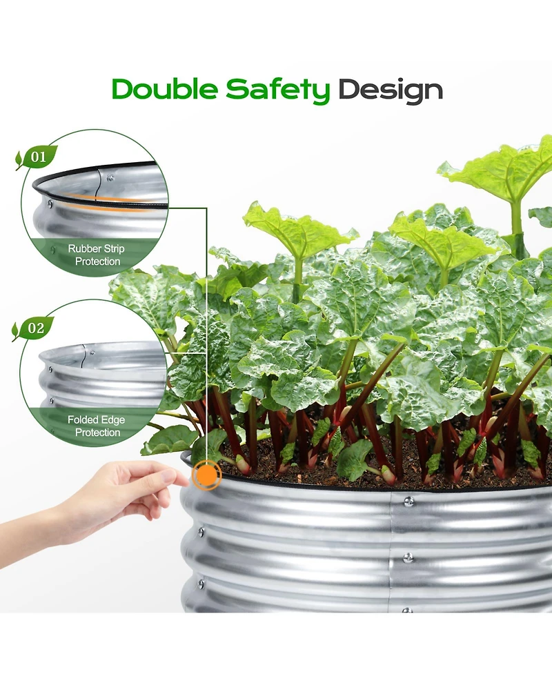 Aoodor Tall Aluzinc Metal Raised Garden Bed Round