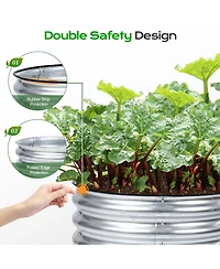 Aoodor Tall Aluzinc Metal Raised Garden Bed Round
