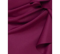 Xscape Scuba Off-The-Shoulder Gown