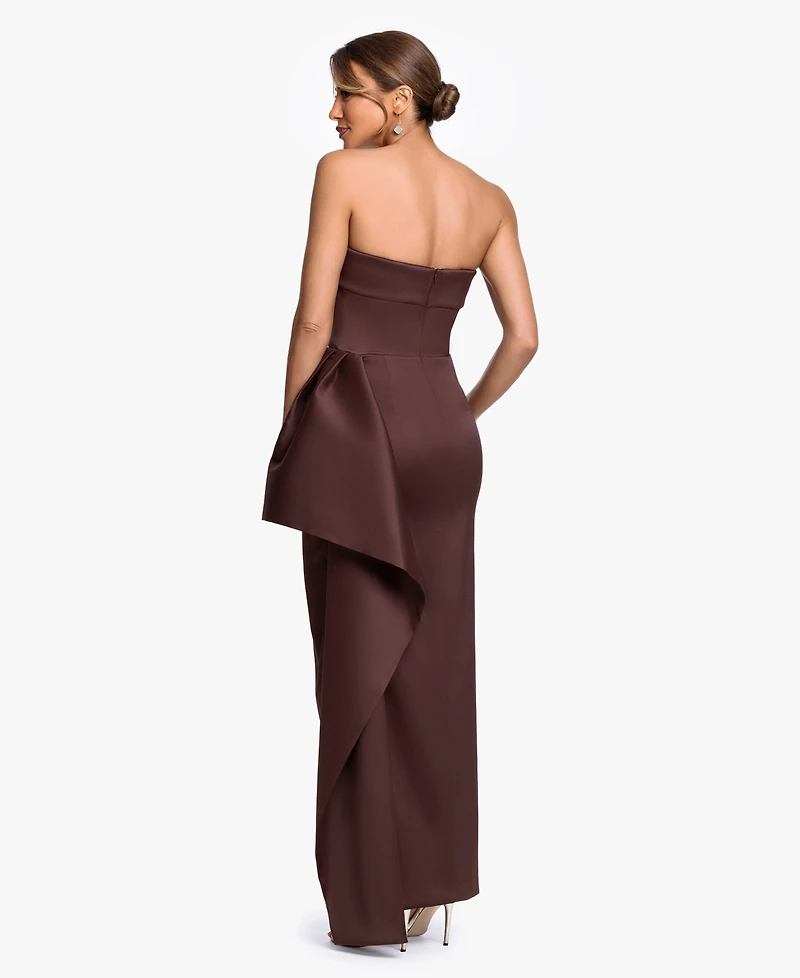 Xscape Women's Strapless Ruffle Long Dress