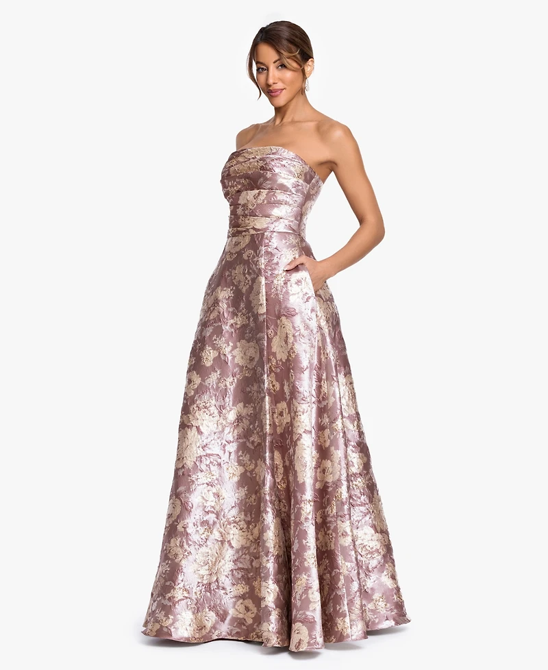 Xscape Women's Strapless Brocade Ball Gown