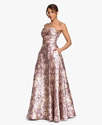 Xscape Women's Strapless Brocade Ball Gown