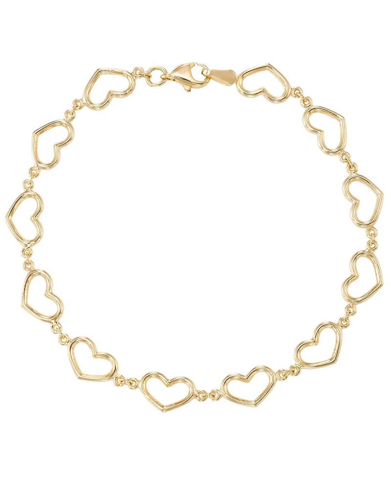 Macy's Open Heart Link Bracelet in 18k Yellow Gold