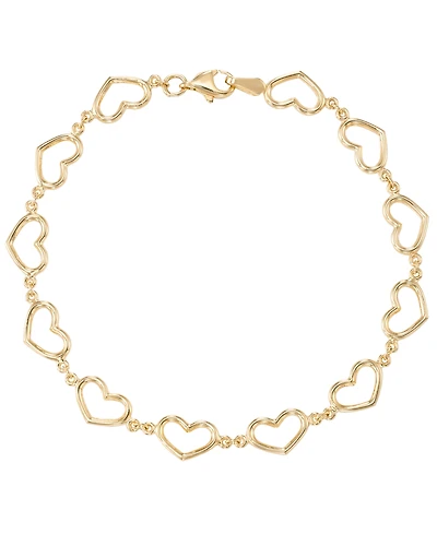Macy's Open Heart Link Bracelet in 18k Yellow Gold