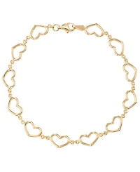Macy's Open Heart Link Bracelet in 18k Yellow Gold