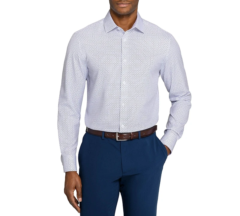 ConStruct Men's Spread Collar Slim-Fit Performance Stretch Dress Shirt