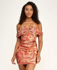 Seni & Cade Juniors' Embellished Off-The-Shoulder Dress