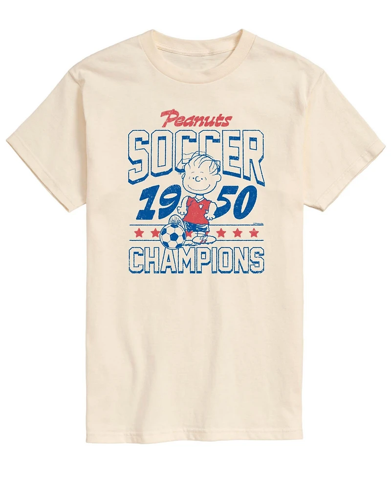 Airwaves Men's Peanuts Linus Soccer Short-Sleeve Graphic T-Shirt