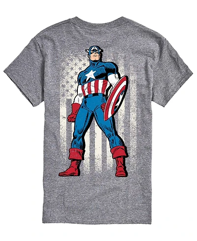 Airwaves Men's Captain America Flag Retro Short-Sleeve Graphic T-Shirt
