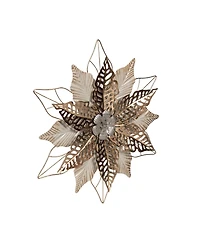 Gallerie Ii Christmas Poinsettia Wall Hanging Gold Decorative Art Sculpture 18