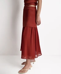 Bcbg Women's Mix Media Circular Midi Skirt