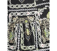 Seni & Cade Juniors' Printed Square Neck Eyelet Drop Waist Short Dress