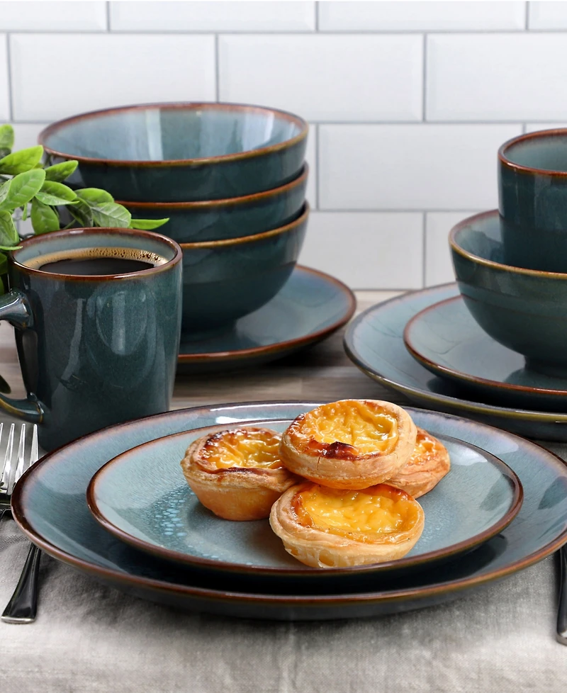 Elama Slate 16-Piece Dinnerware Set, Service For 4