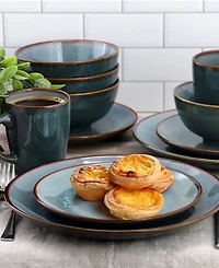 Elama Slate 16-Piece Dinnerware Set, Service For 4