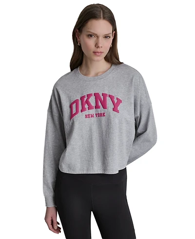 Dkny Sport Women's Varsity Logo Dropped Shoulder T-Shirt