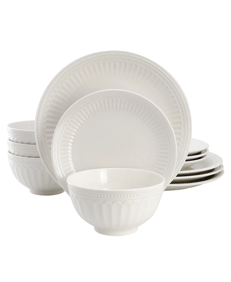 Elama Gabriella 12-Piece Dinnerware Set, Service For 4