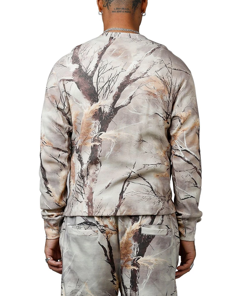 Mnml Men's Washed Waffle Thermal Long Sleeve T-Shirt