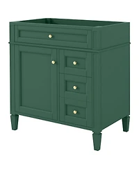 Sillysis 29.3 Inch Modern Bathroom Vanity Cabinet, Solid Wood Mdf, Tip-Out Drawer, Adjustable Shelf, Roman Legs for Small