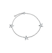 Bling Jewelry Tropical Vacation Keepsake Nautical Triple Starfish Charm Bracelet