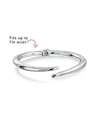 Bling Jewelry Modern Bypass Pointed Tip Bangle Bracelet .925 Lightweight Hinge Closure 7.5-8 Inch