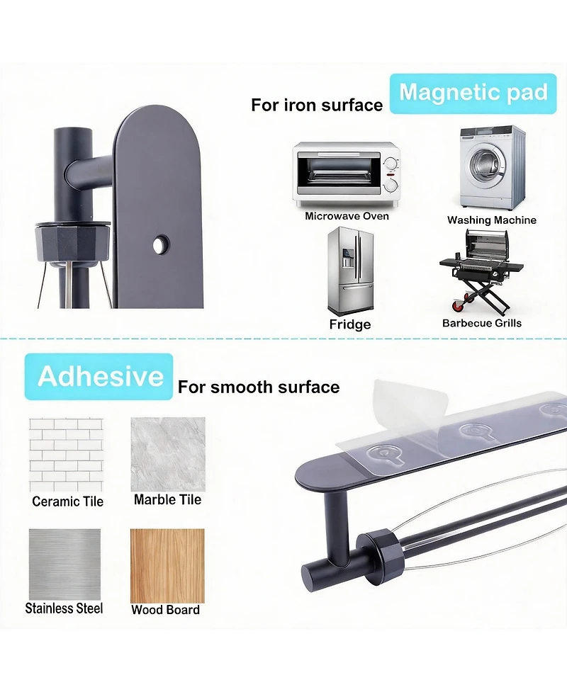Yigii Magnetic Paper Towel Holder for Fridges, Grills, RVs - One-Handed Use, No Tools