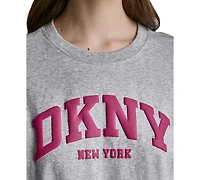 Dkny Sport Women's Varsity Logo Dropped Shoulder T-Shirt