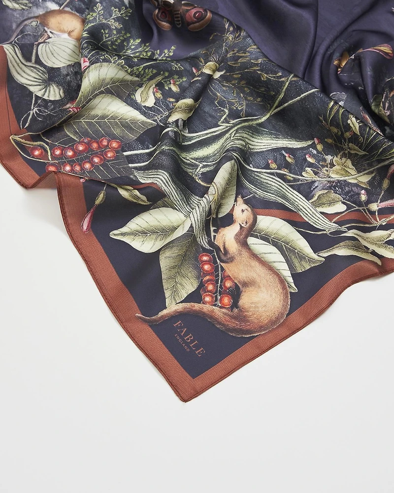 Fable England Women's Wolf Garden Narrative Square Scarf