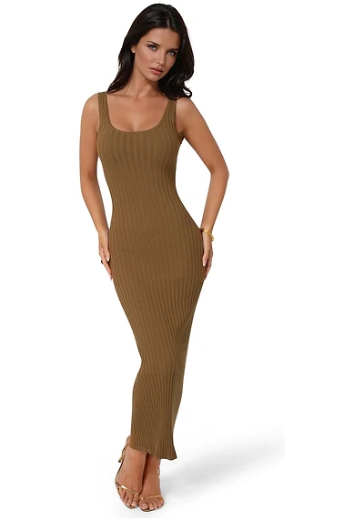 Bebe Women's Crochet U-Neck Maxi Dress