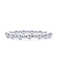 Bling Jewelry Modern Classic Alternating 5 and 8MM Polished Ball Bead . Stretch Bracelet