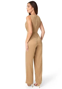 Bebe Womens Ceycrepe Satin Cowl Jumpsuit