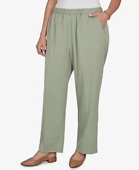 Alfred Dunner Plus Indigo Girls Sage Twill Short Length Pants